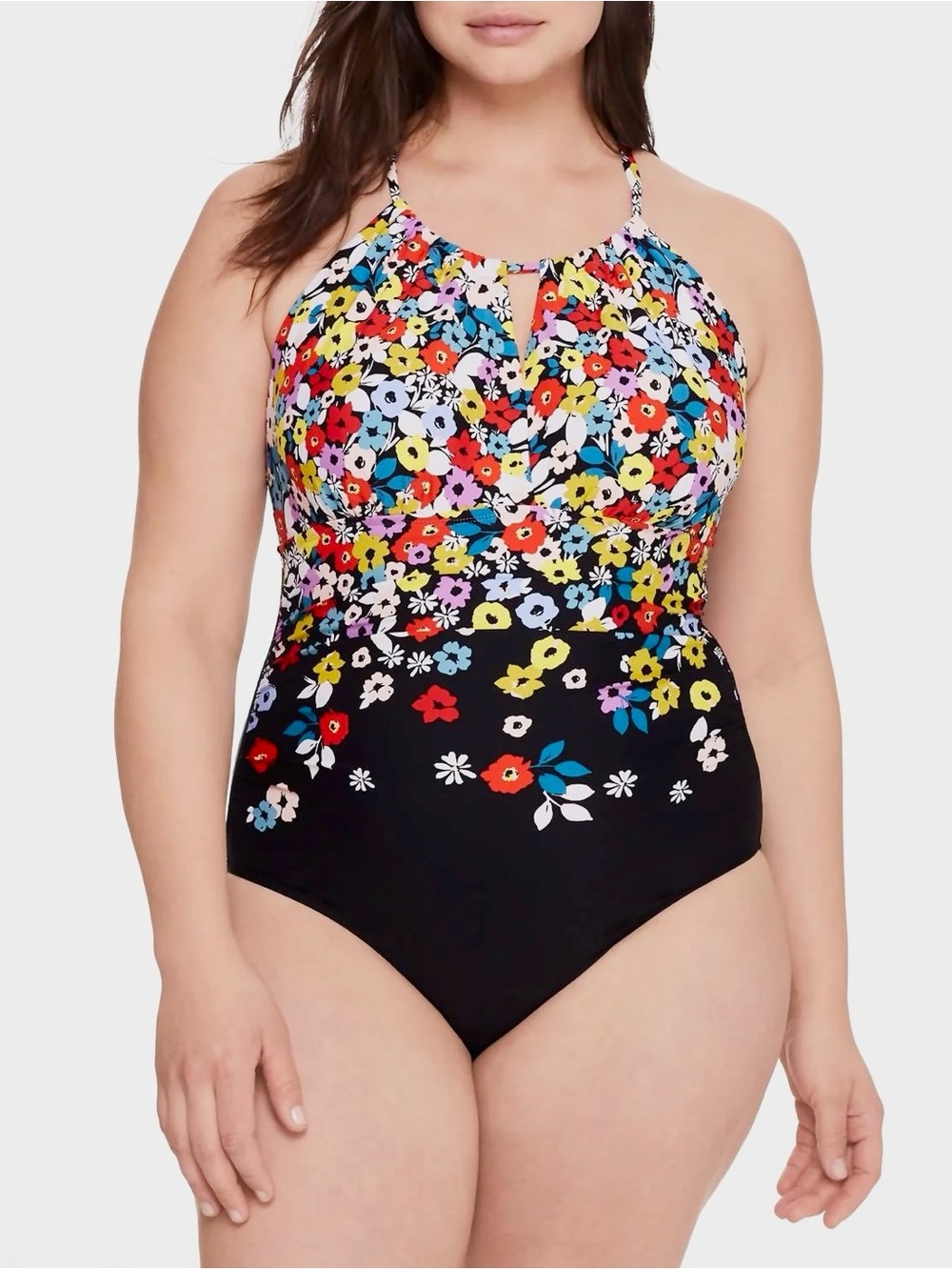 Anna Cole Vibrant Abstract Floral One-Piece Swimsuit